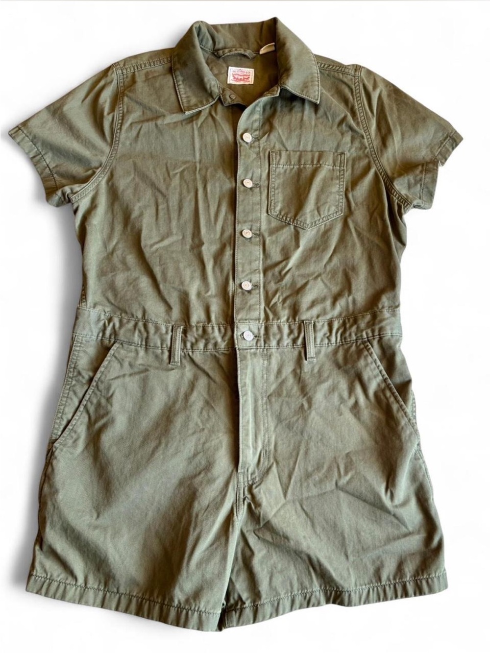 Levi's Olive Utility Button-Up Romper